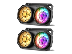 Foco de escenario, LEDs COB bicolor, control DMX, 2 unidades, enchufe europeo OEM