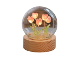 Lámpara de noche con forma de tulipán rosa para la decoración del hogar.
