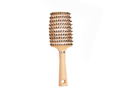 Cepillo de cerdas de jabalí, ventilado y curvo, para un secado rápido y desenredado de todo tipo de cabello, unisex, negro. Nostalgia88
