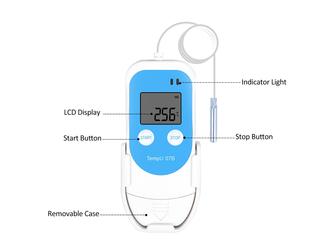 Registrador Reutilizable De Temperatura Y Humedad Con Pantalla Lcd E Informes En Pdf/csv, Portátil, Ip65
