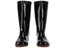 Botas impermeables para jardín y granja, antideslizantes, de alto brillo, sencillas, negras, talla 38.