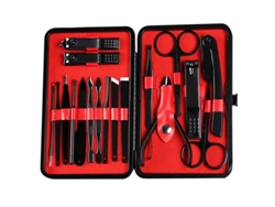 Kit De Manicura Y Pedicura Con Tijeras Para Uñas - Kit De Aseo Profesional (negro, 18 Piezas)