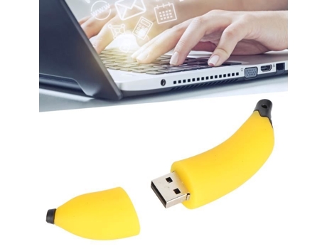 HURRISE Pendrive USB Flash Drive Lindo Diseño en Forma de Plátano para Niños Estudiantes Profesor Unidad de Almacenamiento para Computadora 4Gb 16G...