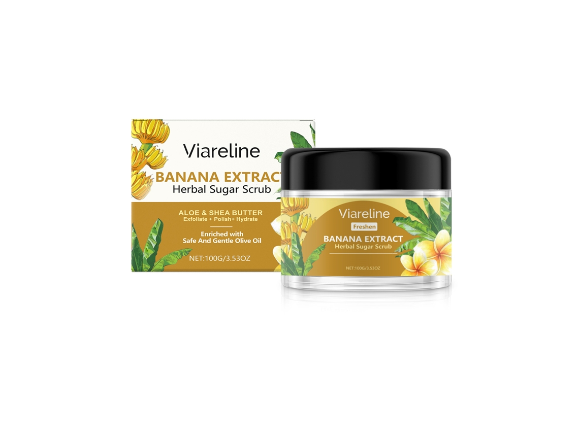 Exfoliante corporal de plátano para una piel suave y radiante.