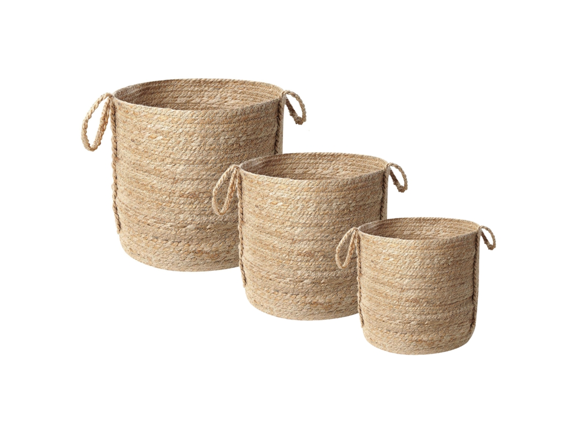 Juego de accesorios decorativos BELIANI Wadh de Yute Natural 30x30x30