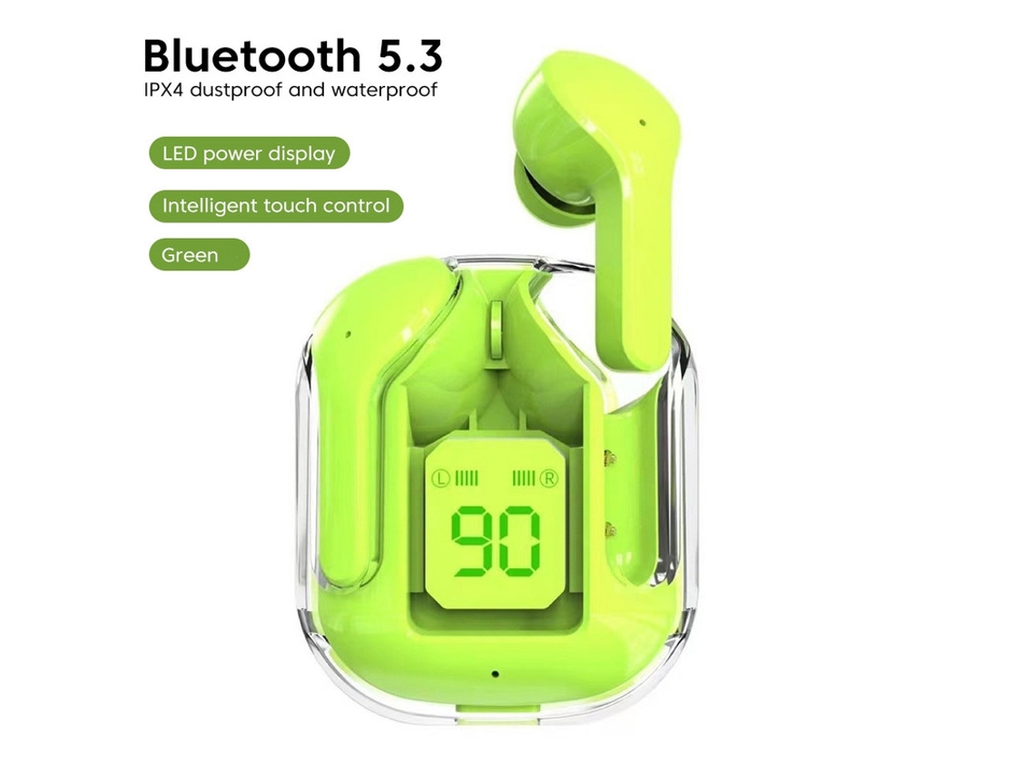 Auriculares Inalámbricos Air Alimentación Led Inalámbrica Pantalla Digital Sonido YIZHOOD Bluetooth Verde