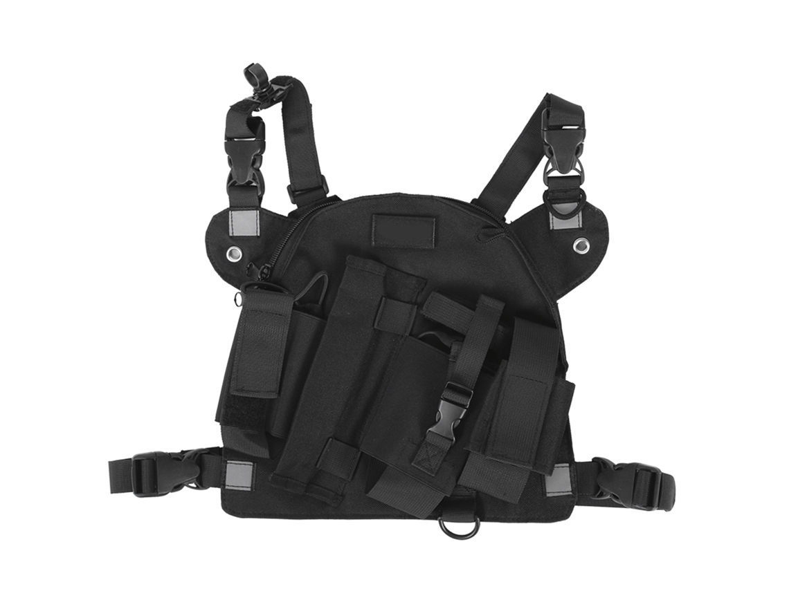 Mochila Pectoral Para Radio Walkie-talkie, Equipo Táctico Para Exteriores, Bolsa De Almacenamiento Negra