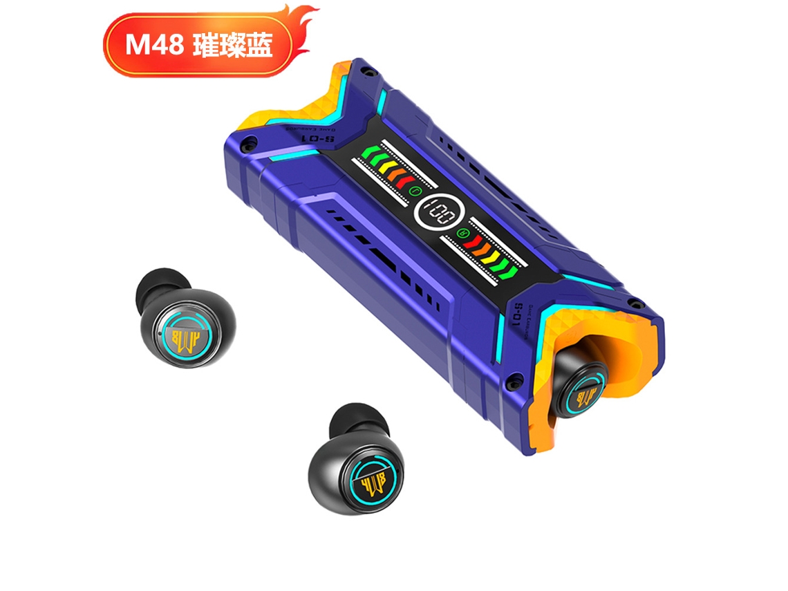 Auriculares Bluetooth inalámbricos verdaderos SIURN M48 Mecha Gaming Tws Reducción de ruido Bluetooth In-Ear Baja latencia Azul