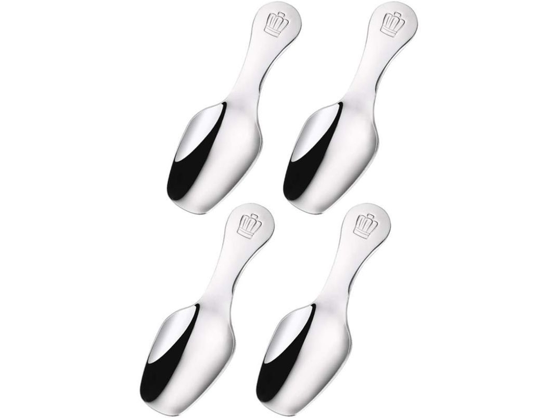 4 Cucharitas Pequeñas De Acero Inoxidable Con Mangos Cortos Para Té, Café, Sal Y Especias.