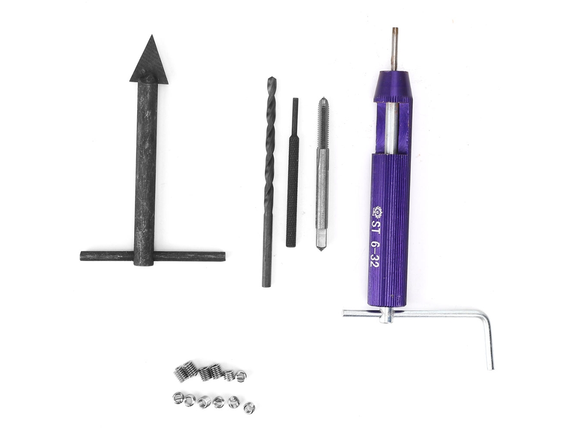 Kit De Reparación De Roscas 6-32unc Con 12 Insertos De Rosca, Herramienta Manual Para Reparación De Automóviles.