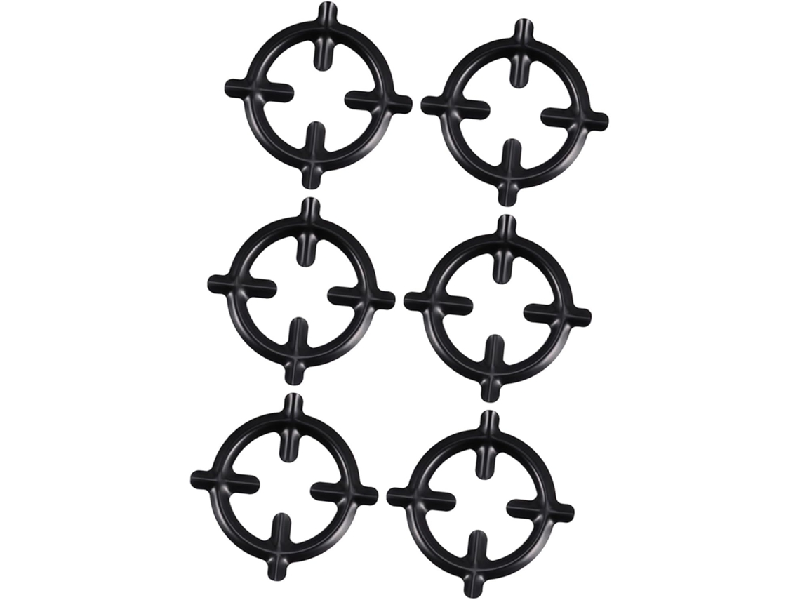 Juego De 6 Soportes De Hierro Negro Para Estufa De Gas Y Cafetera, Accesorios Resistentes Para El Hogar.