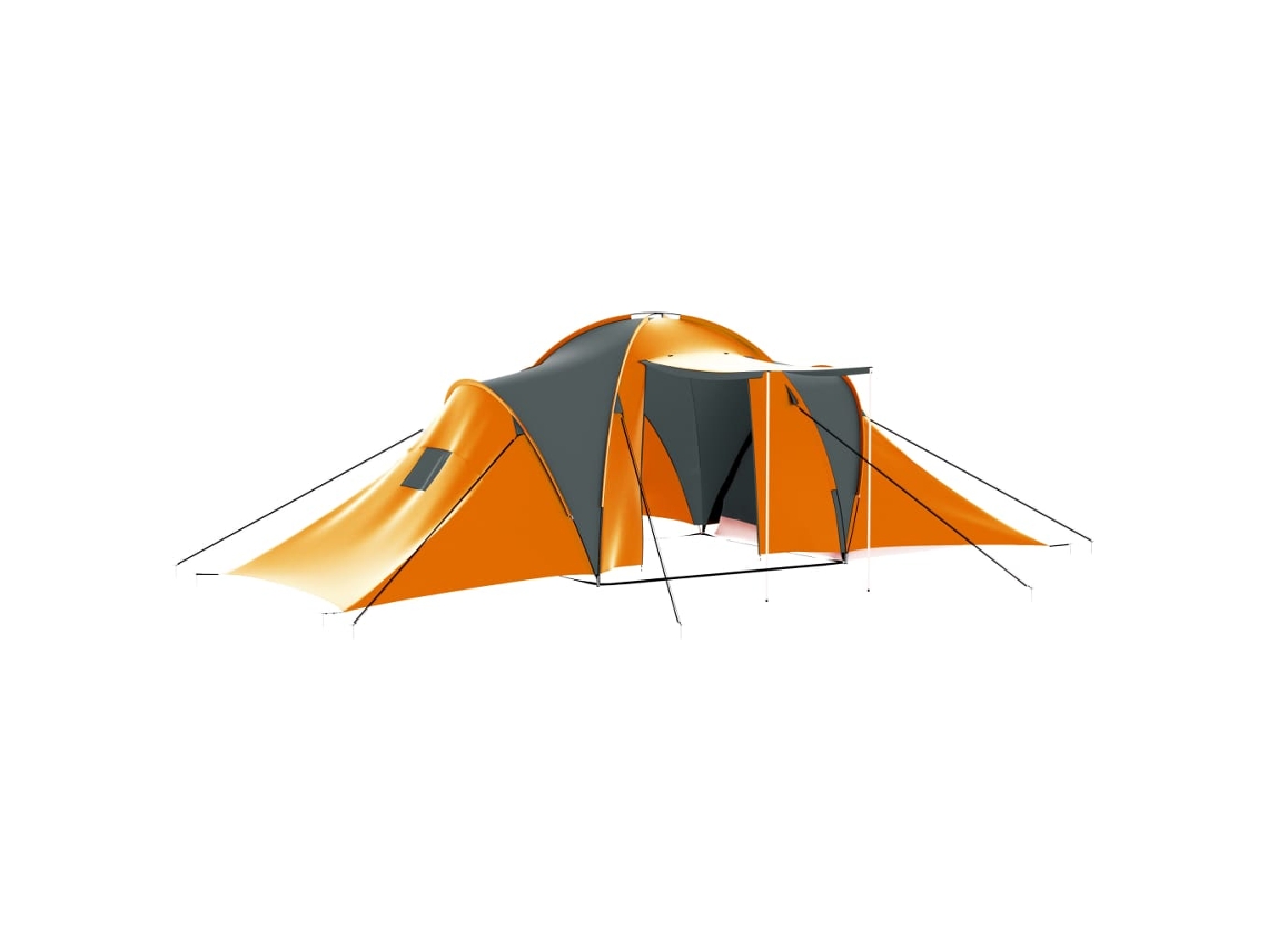 Tienda de campaña 9 personas VIDAXL tela gris y naranja