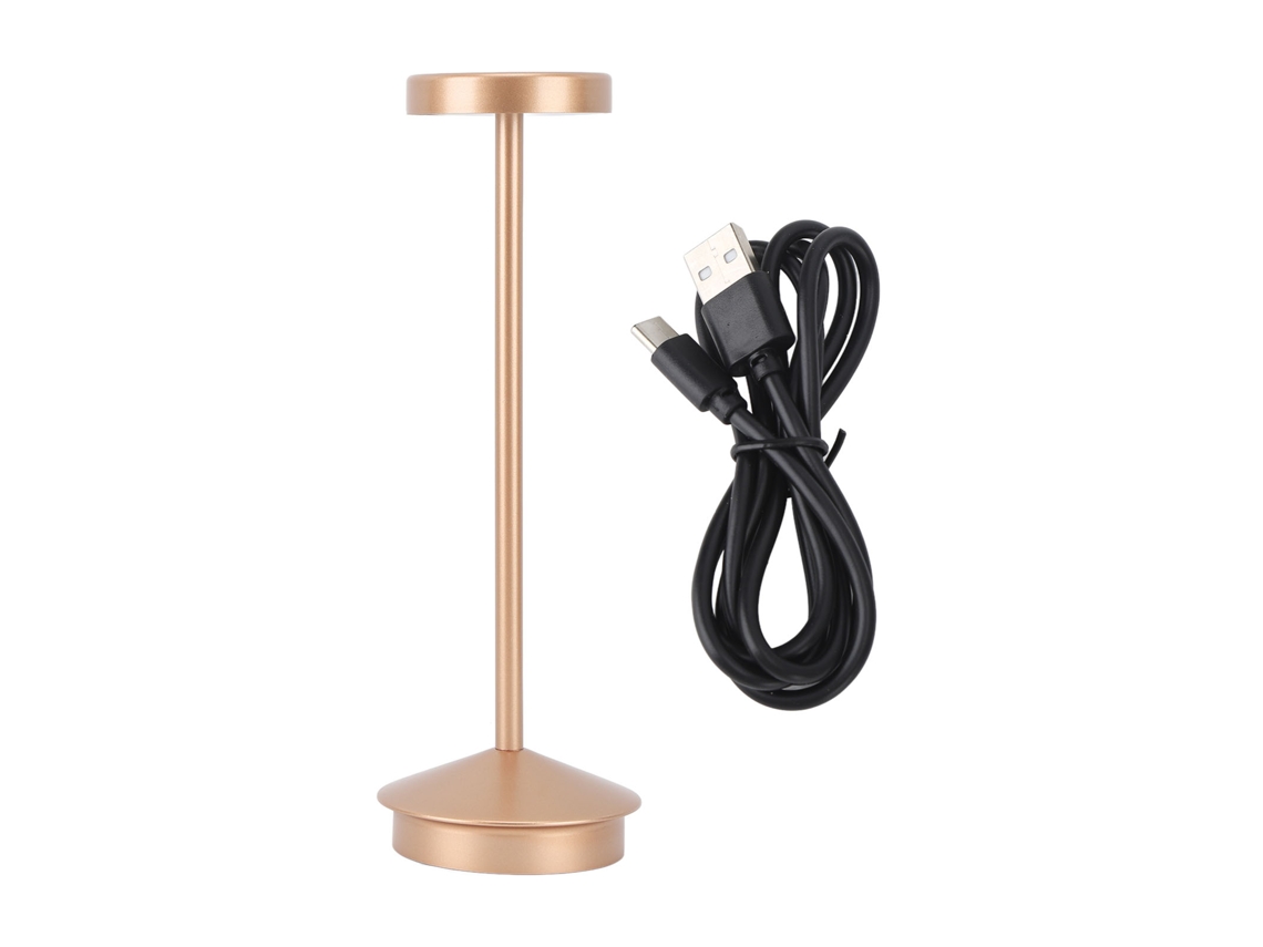 Lámpara De Mesa Led Recargable 2000 Mah, Inalámbrica, Con Batería, Metal, Para Mesita Noche, Conexió