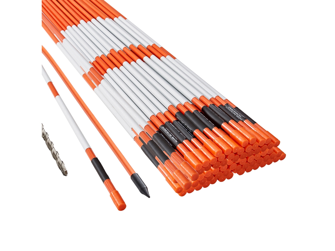 100 estacas de fibra de vidrio naranjas Succebuy de 48 pulgadas y 0,31 pulgadas