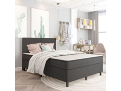 Cama Box Spring Tela Gris Oscuro 180x200 Cm