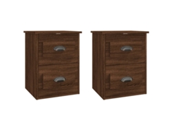 Juego de mesitas de noche de pared, roble marrón, MAISON EXCLUSIVE, 41,5 x 36 x 53 cm
