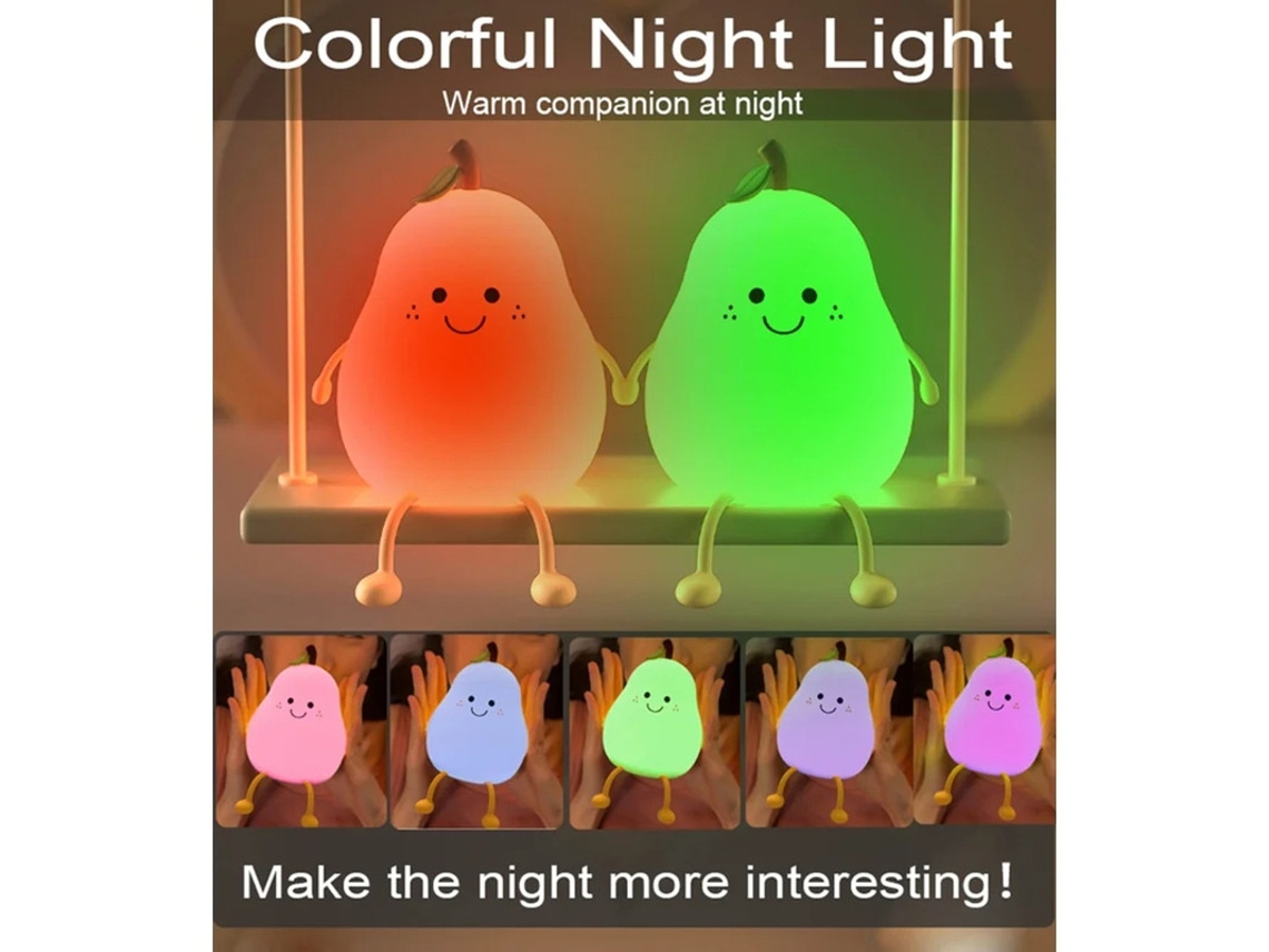 Bonita luz nocturna de silicona para niños, lámpara de pera regulable para decoración de dormitorio infantil, lámpara de noche kawaii con Bestvite