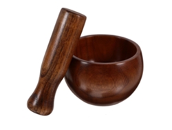 Mortero Y Maja De, Madera, Madera Natural, Tazón Y