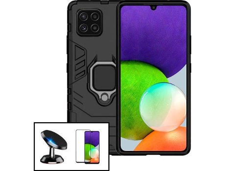 Kit Carcasa + Protector de Pantalla + Soporte Samsung Galaxy M22 PHONECARE Military Defender