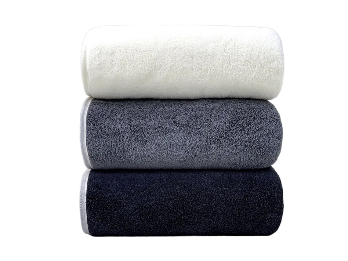 Toalha De Banho De Coral Fleece Para Adultos, Macia E Altamente Absorvente, 3 Peças,,70x140cm Gertiz