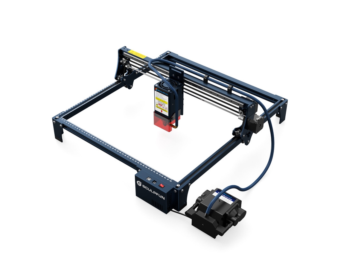 Grabador láser Sculpfun S30 Pro Max de 20 W con asistencia de aire automática, placa base de 32 bits, área de grabado de 410 x 400 mm, lente reemplazable.