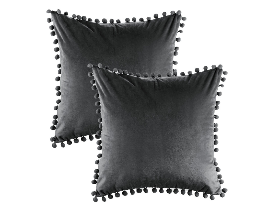 2 Fundas De Almohada De Terciopelo Suave Y Granulado, 45,7 X 45,7 Cm