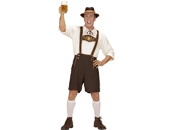 Disfraz de Bávaro blanco y marrón con sombrero para hombre