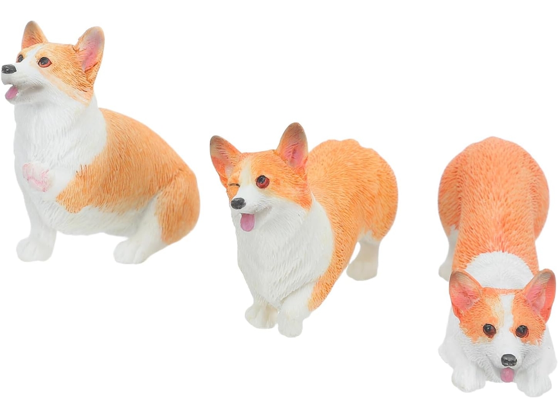 Figuras Miniatura Resina Perros Corgi Decoración Versátil Detallada Oficina Salpicadero Coche Hogar