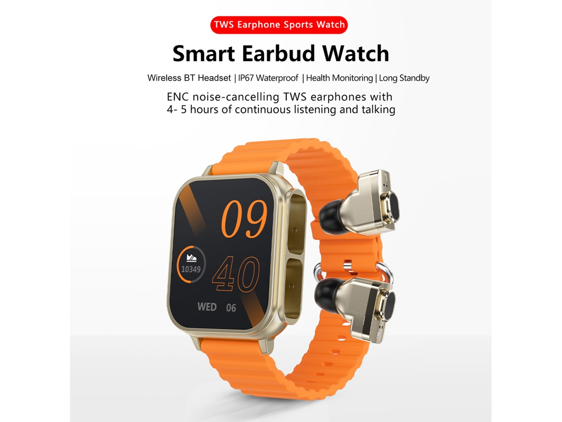 Pulsera Inteligente Y Auriculares Inalámbricos Bluetooth 2 En 1 Con Cancelación De Ruido, Enc, Monitorización De La Salud, Nfc Y Alipay.