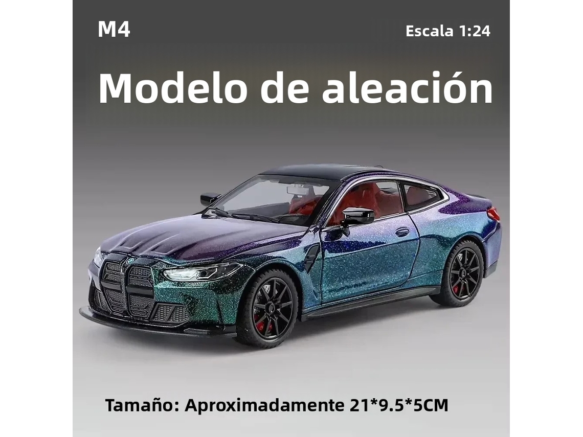 Mini Coche M3 Gtr M4 Con Ruedas De Aleación, Escala 124 (m4 Morado)