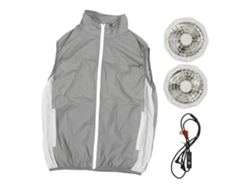 Colector De Refrigeración Con 2 Ventiladores Para Hombres Y Mujeres, Ropa Con Aire Acondicionado Portátil Para El Trabajo, La Pesca Y El Senderismo, Gris L