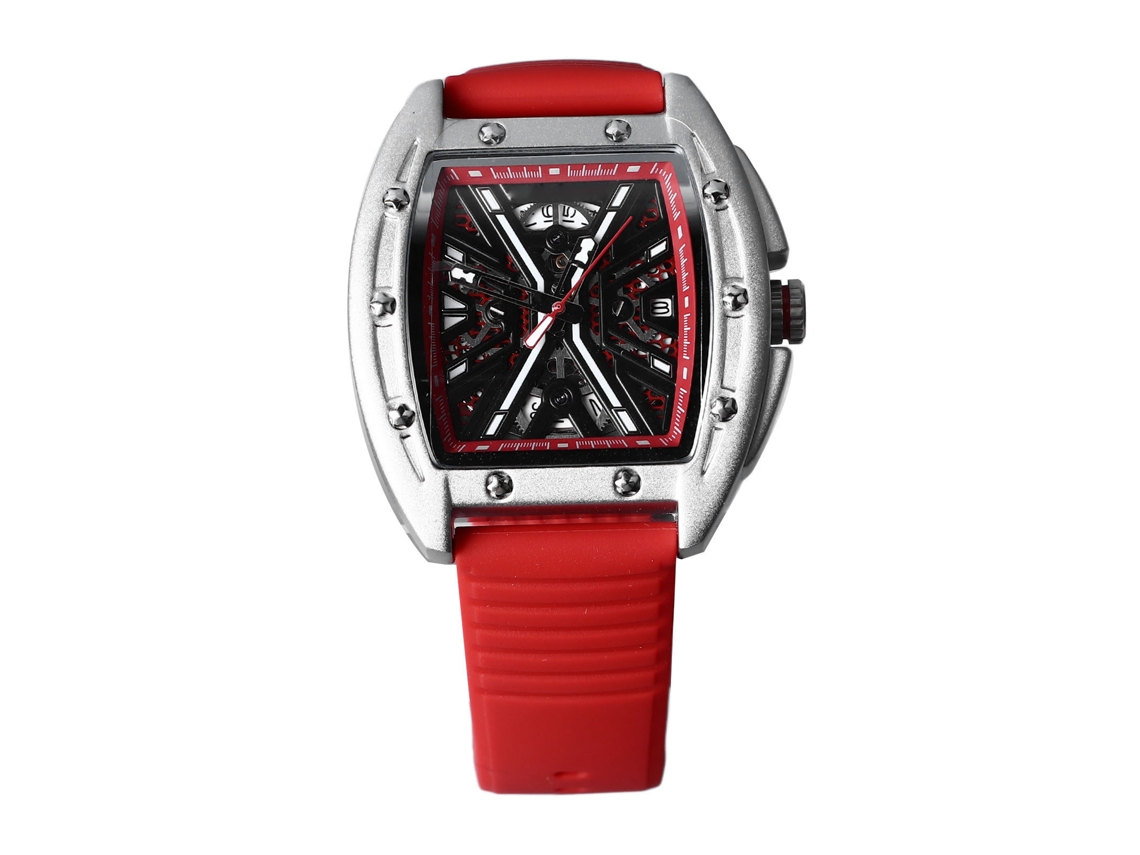 Reloj Mecánico Para Hombre, Diseño Esqueletizado, Resistente Al Agua, Luminoso, Correa De Silicona.