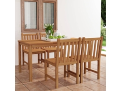 Juego de comedor de jardín de 2 piezas de madera maciza de teca Dkd Home Decor