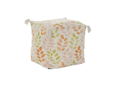 Cojín de suelo DKD HOME DECOR Beige Hoja de planta Shabby Chic 40 x 40 x 40 cm