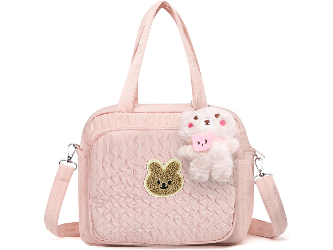 Bolsa Mamãe Mãe E Bebê Cuich Bolso Cambiador Para Bebé Con Lindo Dije, Bolso Para Cochecito De Bebé De Tela Cómoda, Bolso De Viaje Para Pañales Rosa