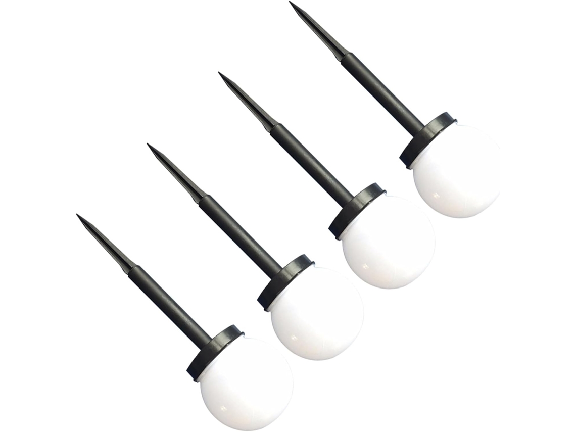 Juego De 4 Luces Led Solares De Globo Para Exteriores, Blancas, Para