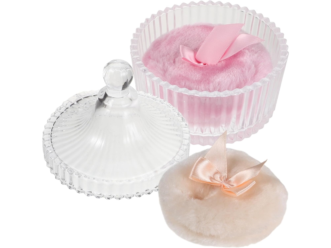 Sy Houppyte Douce Pour Poudre Compactoe Avec Étui En Verre, Peluche Agréable, Facile A Saisir,
