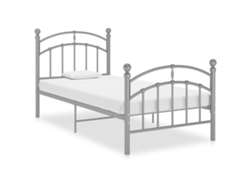 Estructura De Cama Sin Colchón Metal Gris 100x200 Cm