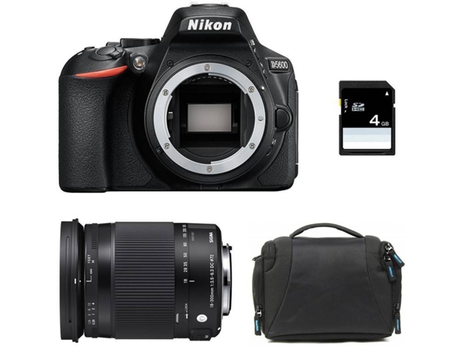 Kit Cámara Réflex NIKON D5600 + Sigma 18-300 + Bolsa + SD 4Go