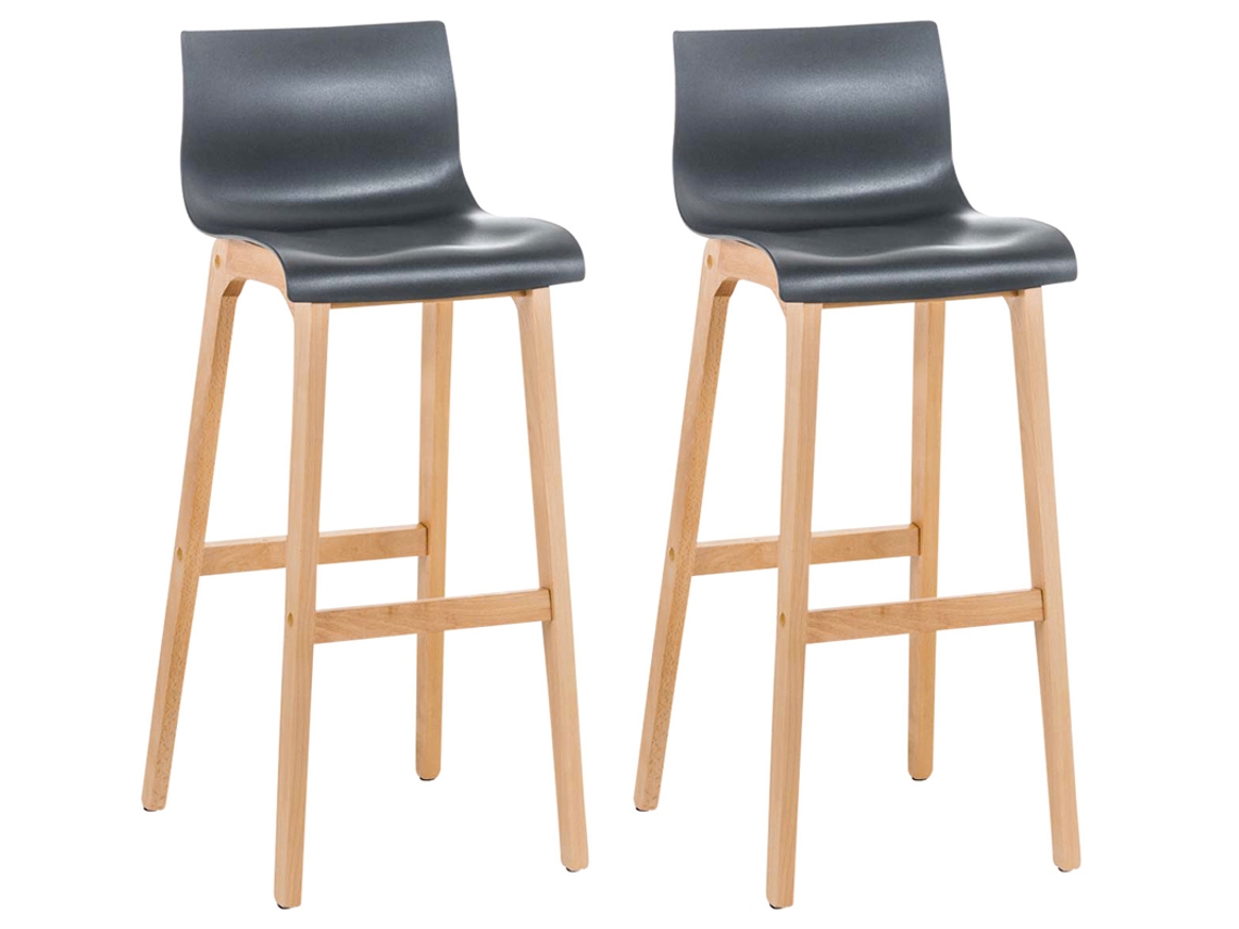 Juego de 2 taburetes de bar Hover Natura gris CLP