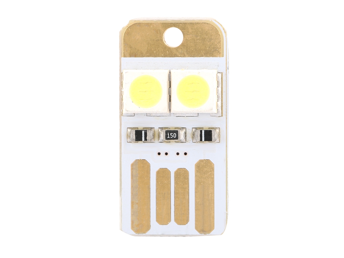 FNINIJEDE Mini luminária de mesa LED portátil USB de 0,2 W, leve, com dois soquetes, branco puro