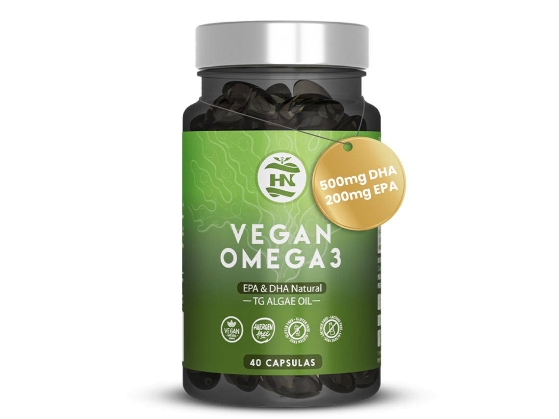 Aceite de Algas Omega 3 Vegano con DHA y EPA, Omega 3 con Vitamina E, Ideal para Cerebro y Corazón, Suplemento para Veganos y Vegetarianos (40)