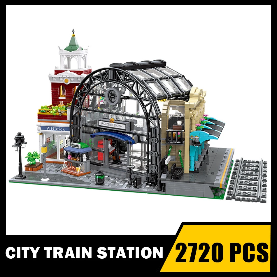 (2720 Piezas) Estación De Tren Modelo Bloques - Ensamblaje - Construcción Modular - Bloques Juguetes