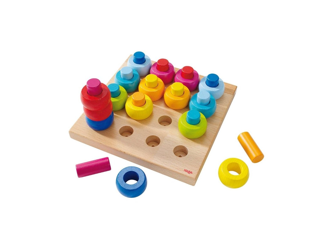 Juego de apilamiento de madera Haba con anillos de colores - Juguete Montessori