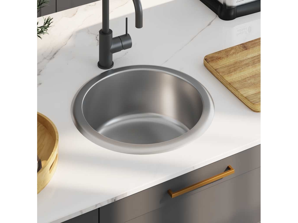 Lavavajillas de cocina con desagüe y sifón de acero inoxidable DKD HOME DECOR