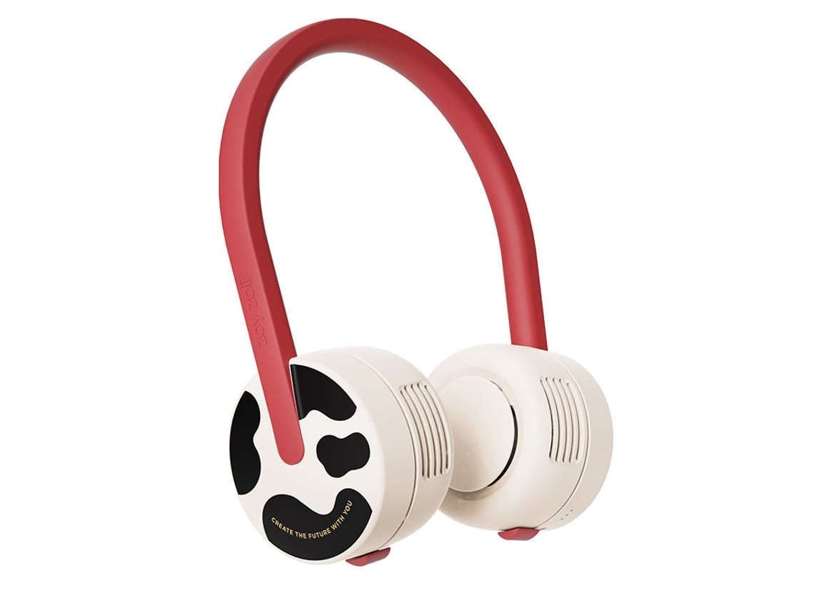 Mini Ventilador De Cuello (rojo Y Blanco), Ventilador Para Niños, Recargable Por Usb, Sin Aspas, Mini Ventilador De Cuello Portátil