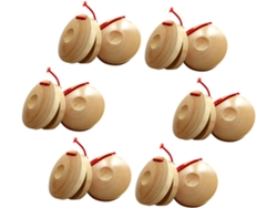 Castañuelas De Madera Natural De 12 Piezas