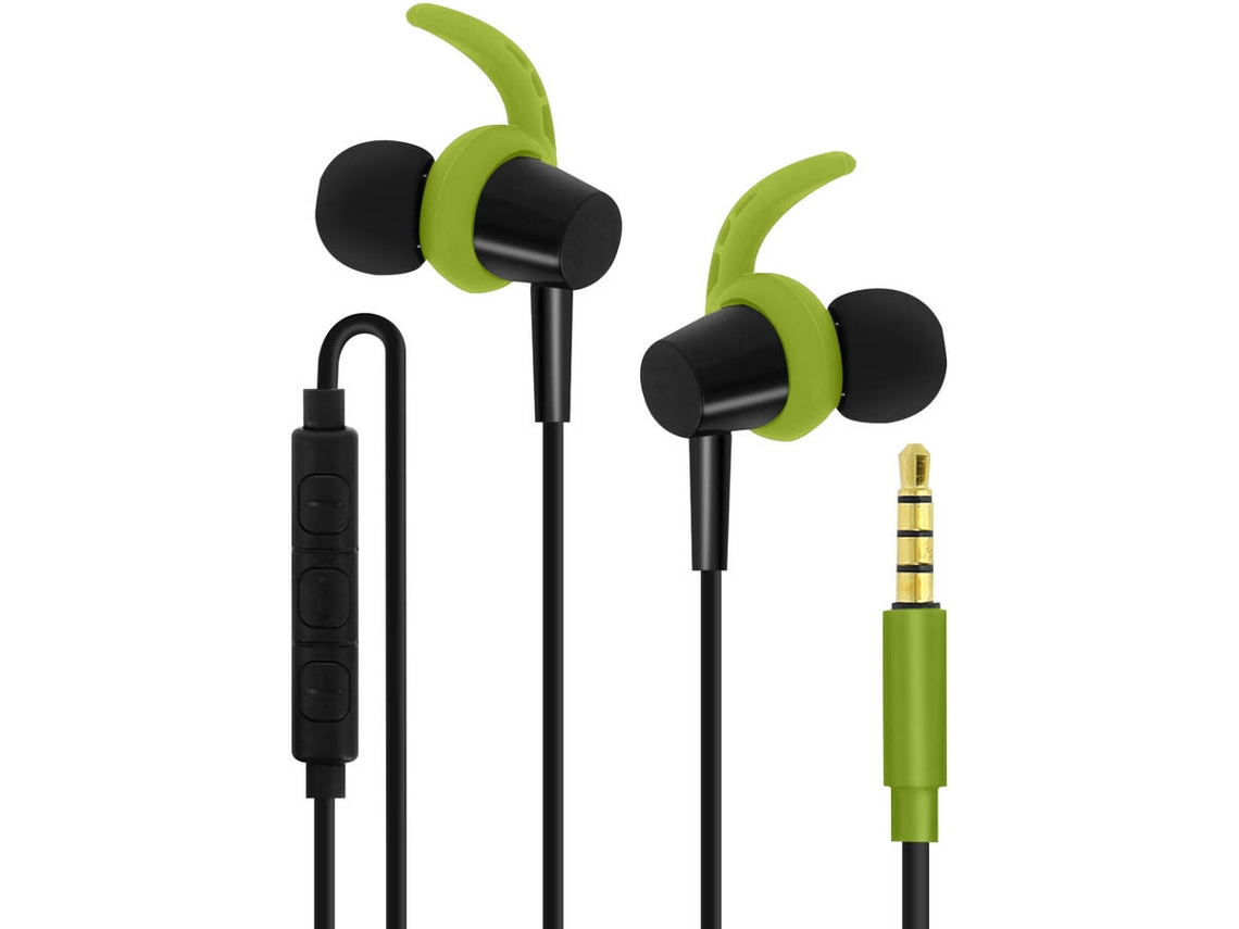 Auriculares con Cable FOREVER SP100 Green (In Ear - Noise Cancelling - Verde)