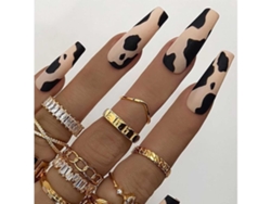 1 pegatina de manicura con estampado de leopardo mate (modelo W045), con gel*