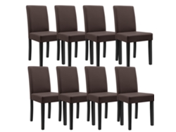 Conjunto de Cadeiras de Jantar [EN.CASA] (8 Un - Marrom Mate - 90x42x48 cm - Couro SintÃÂÃÂÃÂÃÂ©tico)